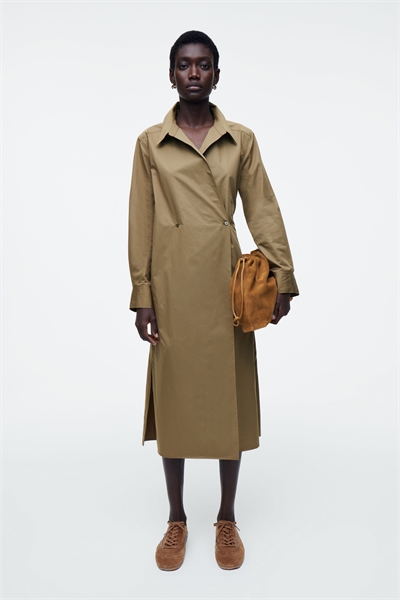 Двубортное платье-рубашка миди 1266194001