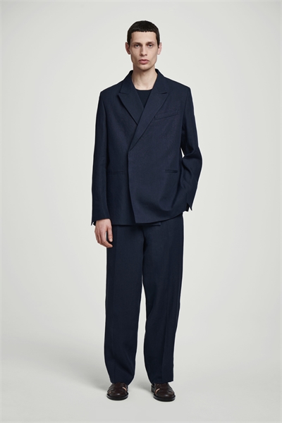 Расслабленные льняные брюки с прямыми штанинами 1262069001