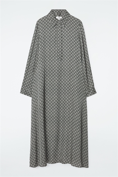 Платье-рубашка макси с геометрическим принтом 1253892001