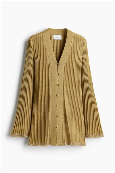 Кардиган из блестящего ребристого трикотажа 1264304001