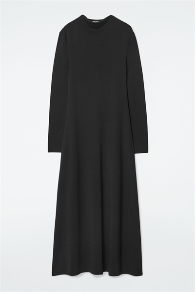 Платье-макси с длинными рукавами и вырезом коровьего типа 1249167001