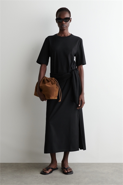 Хлопковое платье-футболка миди 1276153001