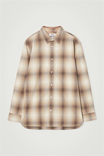 Расслабленная рубашка из хлопка в клетку 1261744002