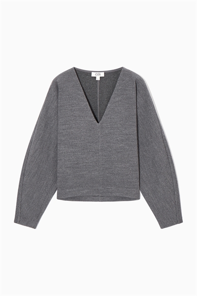 Джемпер из вареной шерсти с V-образным вырезом 1205113002