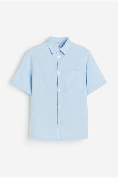 Рубашка из льняного бленда с короткими рукавами 1207768003