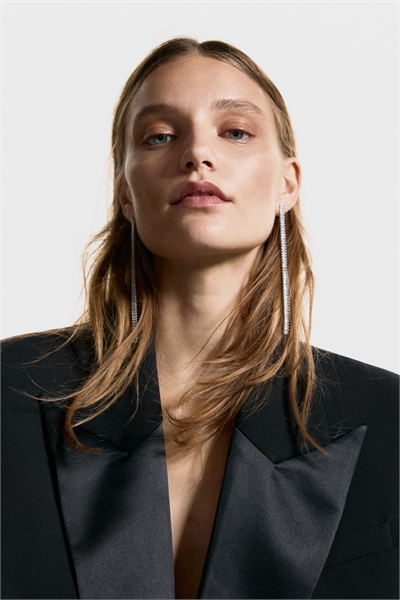 Серьги-цепочки со стразами 1323287001