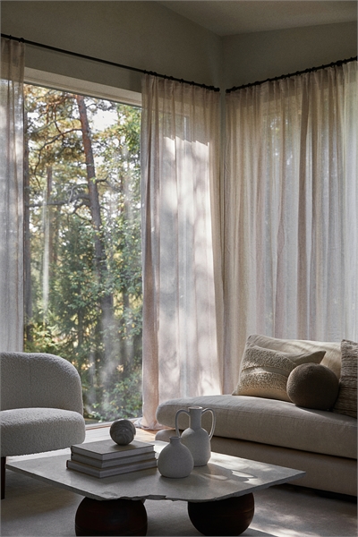 Длинные шторы из льняного бленда в упаковке по 2 штуки 1262276003