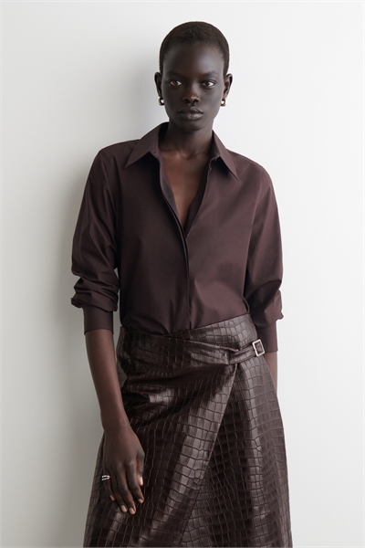 Приталенная хлопковая рубашка 1314322002