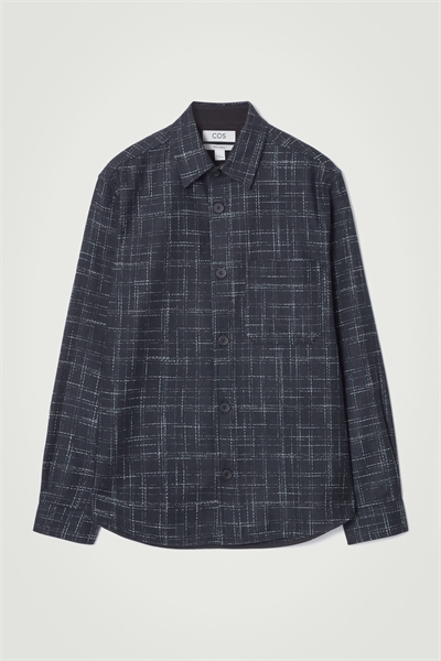 Расслабленная шерстяная рубашка в клетку 1244062002