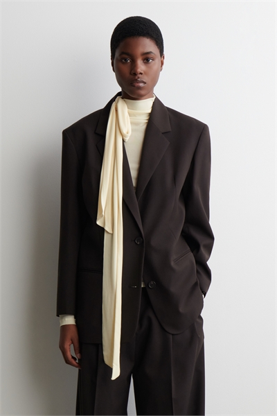 Шелковый топ с отделкой шарфом 1313073002