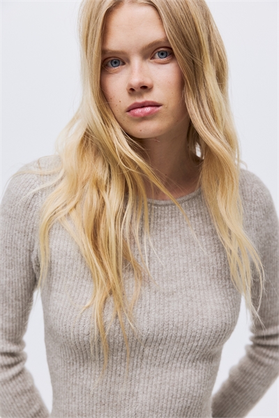 Топ с пеплумом из ребристой вязки 1303067004