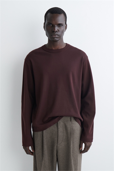 Футболка с длинными рукавами из трикотажа интерлок 1261873006