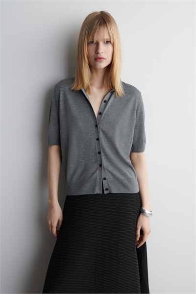 Кардиган-поло из мериносовой шерсти 1291702004