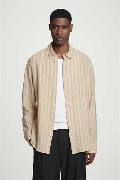 Льняная рубашка с длинными рукавами 1146543014