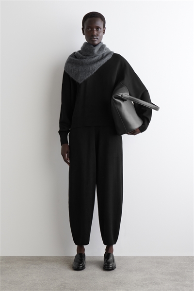 Брюки из мериносовой шерсти barrel leg 1259157002