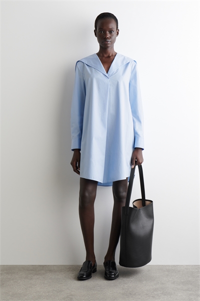 Хлопковое мини-платье с воротником "матроска 1305146002