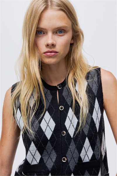 Жилет из шерстяной смеси жаккардовой вязки 1315545001