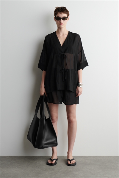 Пляжные шорты из мятого хлопка 1292402001