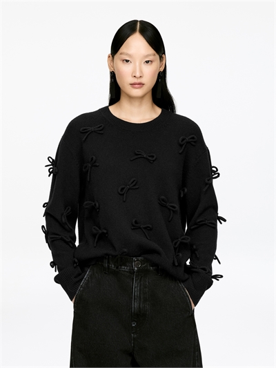 Шерстяной джемпер с бантиками 1321725001