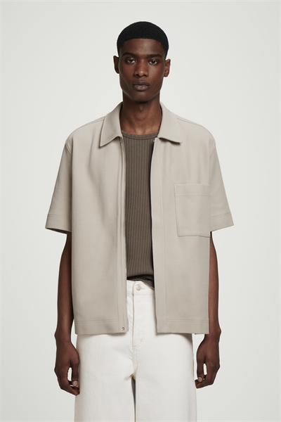 Текстурированная рубашка на молнии из хлопкового джерси 1273242002