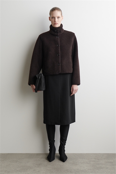 Плюшевая куртка с воротником-стойкой 1310783001