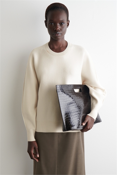 Джемпер из шерсти с закругленными краями 1266245005