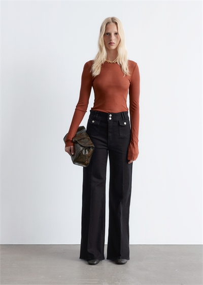 Расклешенные джинсы с прессованными складками 1265583007