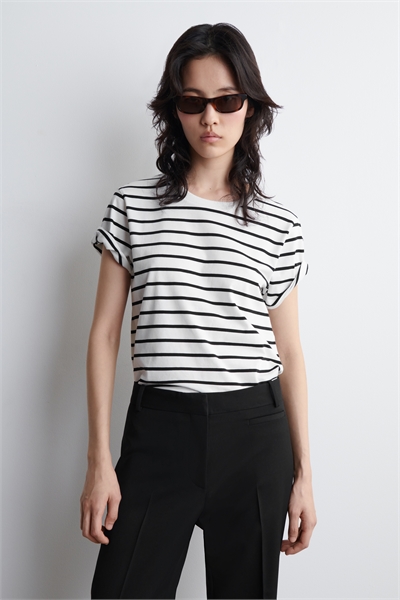 Футболка из хлопка с круглым вырезом 1277143010