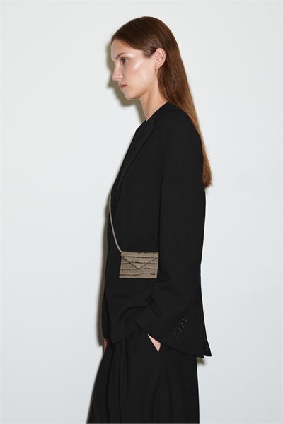 Картхолдер из кожи с эффектом крокодила 1300315001