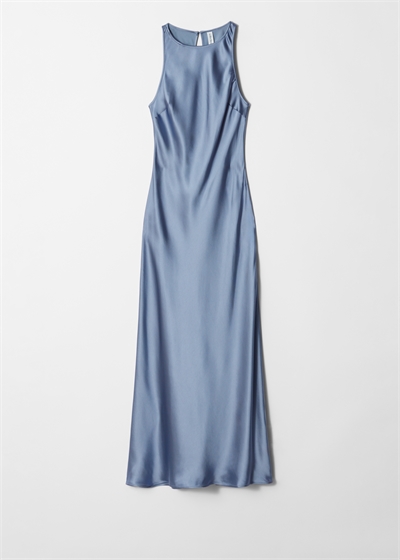 Атласное платье миди без рукавов 1257049019