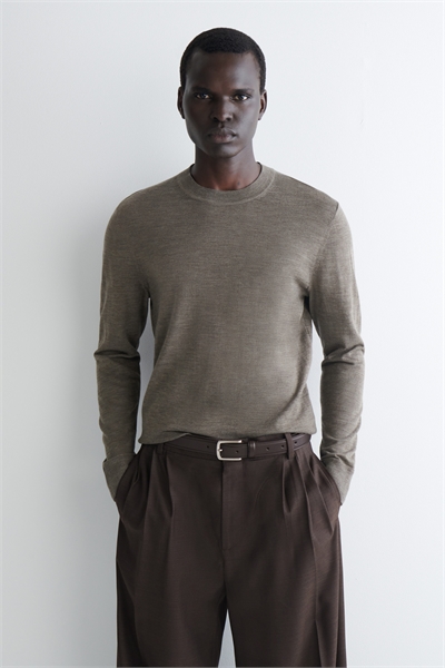 Джемпер из мериносовой шерсти с круглым вырезом 1260173007