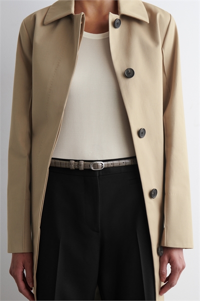 Тонкий ремень из кожи с эффектом крокодила 1300275001