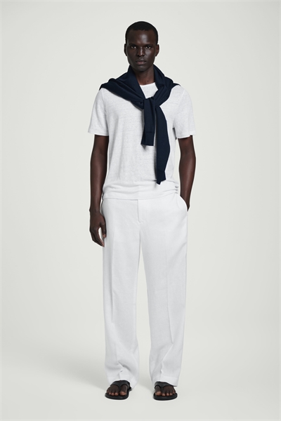 Эластичные льняные брюки с прямыми штанинами 1263157004