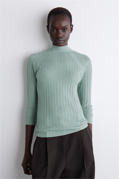 Трикотажный топ с ребристой отделкой 1294210002