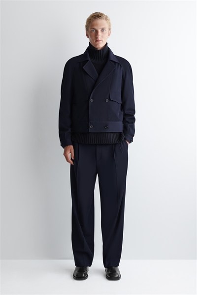 Плиссированные брюки с прямыми штанинами из шерстяного бленда 1294427001