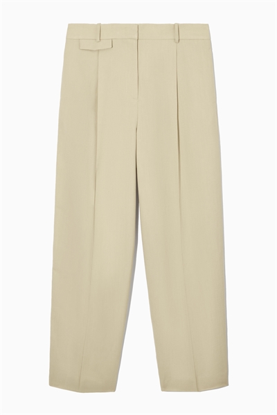 Брюки с защипами из льняного микса 1152451001