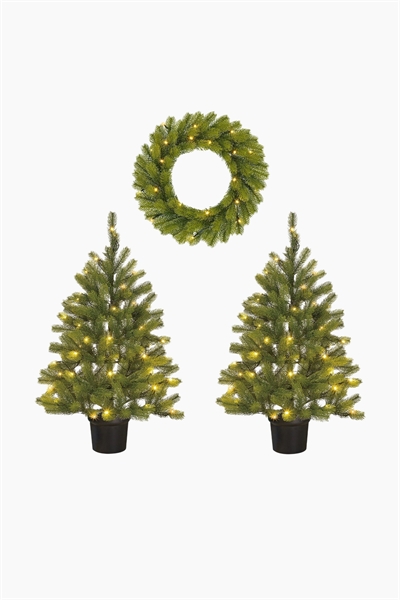 Маленькие искусственные елки с венком 1335572001
