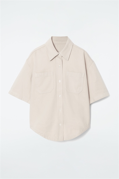 Джинсовая рубашка с короткими рукавами и закругленным подолом 1223232003