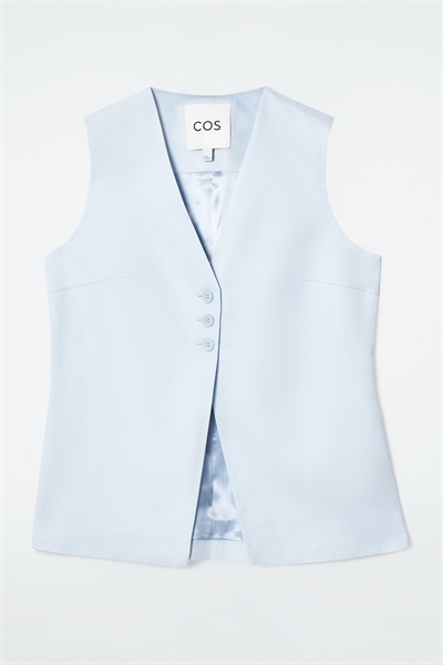 Длинный жилет из льняного бленда 1244829001