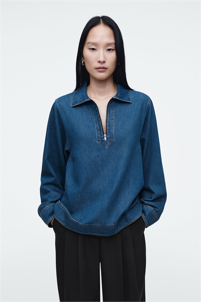 Джинсовая блузка на молнии 1256718001