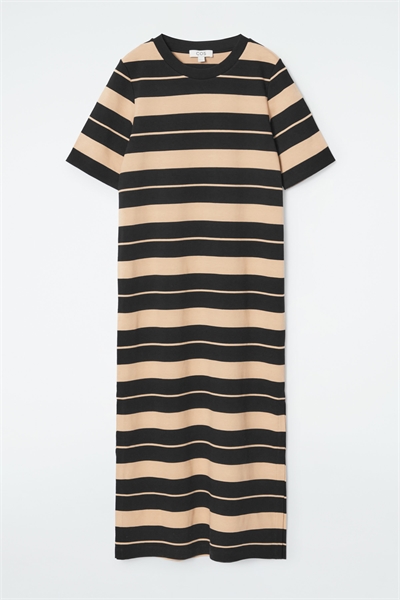 Платье-футболка в полоску длиной миди 1259300001