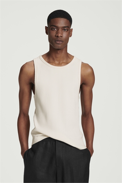 Тонкая хлопковая майка с ребристой поверхностью 1263409003