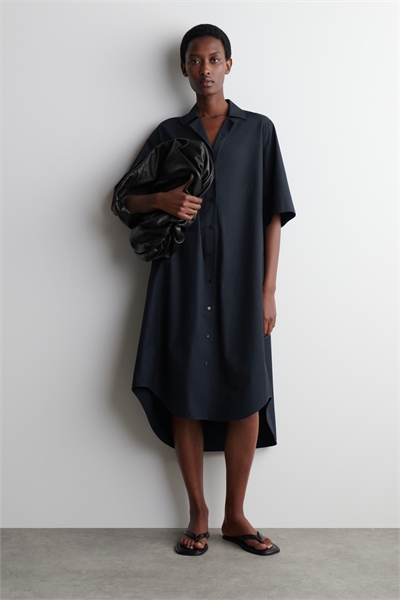 Платье-рубашка миди с короткими рукавами и поясом 1271953003