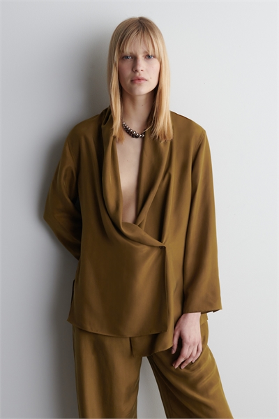 Шелковый блейзер с шалью 1272660001