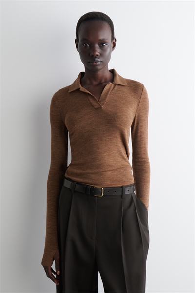 Рубашка-поло из мериносовой шерсти 1290034003