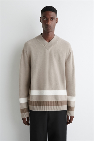 Полосатый джемпер из вареной мериносовой шерсти 1293311001
