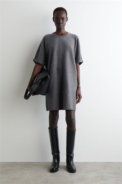 Скульптурное мини-платье из мериносовой шерсти 1294102004