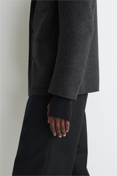 Ребристые шерстяные перчатки без пальцев 1294144002