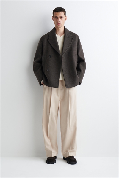 Двубортный шерстяной жакет-кабан 1294465001