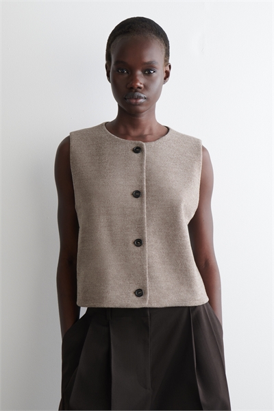 Жилет из вареной мериносовой шерсти 1301894002